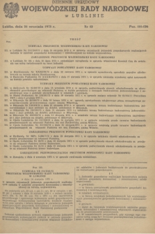 Dziennik Urzędowy Wojewódzkiej Rady Narodowej w Lublinie. 1973, nr 12 (21 września)