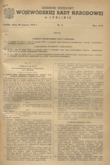 Dziennik Urzędowy Wojewódzkiej Rady Narodowej w Lublinie. 1974, nr 6 (30 marca)