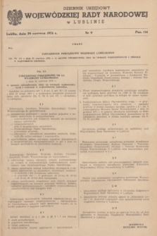 Dziennik Urzędowy Wojewódzkiej Rady Narodowej w Lublinie. 1974, nr 9 (28 czerwca)