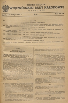 Dziennik Urzędowy Wojewódzkiej Rady Narodowej w Lublinie. 1974, nr 11 (31 lipca)