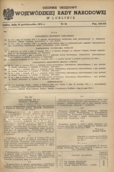 Dziennik Urzędowy Wojewódzkiej Rady Narodowej w Lublinie. 1974, nr 14 (11 października)
