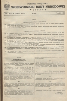 Dziennik Urzędowy Wojewódzkiej Rady Narodowej w Lublinie. 1974, nr 20 (31 grudnia)