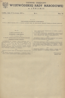 Dziennik Urzędowy Wojewódzkiej Rady Narodowej w Lublinie. 1975, nr 4 (15 kwietnia)