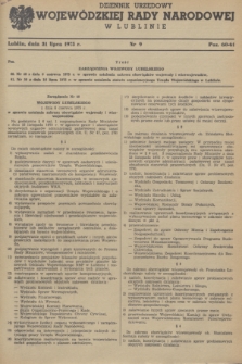 Dziennik Urzędowy Wojewódzkiej Rady Narodowej w Lublinie. 1975, nr 9 (31 lipca)