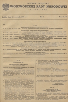 Dziennik Urzędowy Wojewódzkiej Rady Narodowej w Lublinie. 1976, nr 11 (24 września)