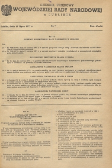 Dziennik Urzędowy Wojewódzkiej Rady Narodowej w Lublinie. 1977, nr 7 (18 lipca)