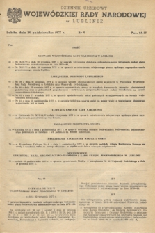 Dziennik Urzędowy Wojewódzkiej Rady Narodowej w Lublinie. 1977, nr 9 (29 września)