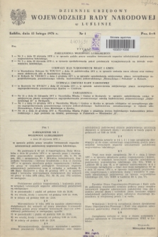 Dziennik Urzędowy Wojewódzkiej Rady Narodowej w Lublinie. 1978, nr 1 (15 lutego)