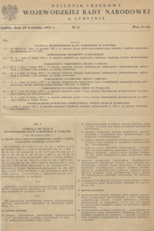 Dziennik Urzędowy Wojewódzkiej Rady Narodowej w Lublinie. 1978, nr 2 (10 kwietnia)