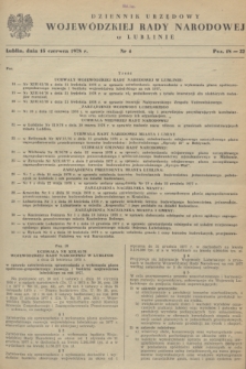 Dziennik Urzędowy Wojewódzkiej Rady Narodowej w Lublinie. 1978, nr 4 (15 czerwca)