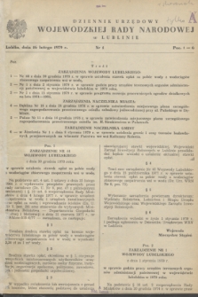 Dziennik Urzędowy Wojewódzkiej Rady Narodowej w Lublinie. 1979, nr 1 (16 lutego)