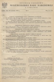 Dziennik Urzędowy Wojewódzkiej Rady Narodowej w Lublinie. 1979, nr 3 (30 kwietnia)