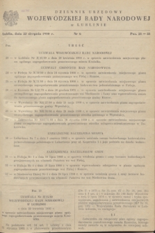 Dziennik Urzędowy Wojewódzkiej Rady Narodowej w Lublinie. 1980, nr 6 (22 sierpnia)