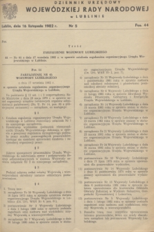 Dziennik Urzędowy Wojewódzkiej Rady Narodowej w Lublinie. 1982, nr 5 (16 listopada)