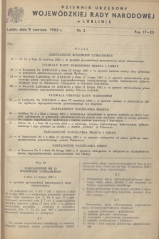 Dziennik Urzędowy Wojewódzkiej Rady Narodowej w Lublinie. 1983, nr 2 (9 czerwca)