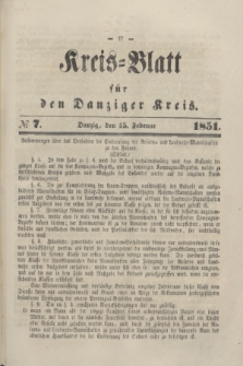 Kreis-Blatt für den Danziger Kreis. 1851, № 7 (15 Februar)