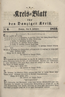 Kreis-Blatt für den Danziger Kreis. 1852, № 6 (7 Februar)