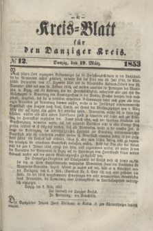 Kreis-Blatt für den Danziger Kreis. 1853, № 12 (19 März)