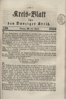 Kreis-Blatt für den Danziger Kreis. 1853, № 18 (30 April)