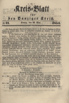 Kreis-Blatt für den Danziger Kreis. 1854, № 21 (27 Mai)