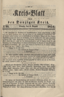 Kreis-Blatt für den Danziger Kreis. 1854, № 31 (5 August)