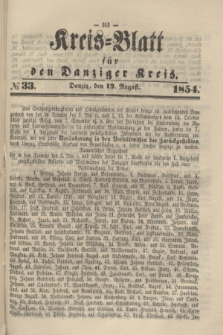 Kreis-Blatt für den Danziger Kreis. 1854, № 33 (19 August)