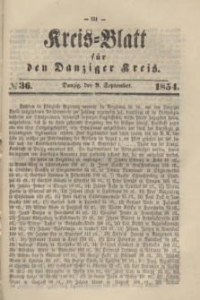 Kreis-Blatt für den Danziger Kreis. 1854, № 36 (9 September)