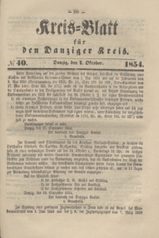 Kreis-Blatt für den Danziger Kreis. 1854, № 40 (7 Oktober)