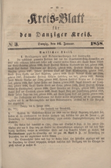 Kreis-Blatt für den Danziger Kreis. 1858, № 3 (16 Januar)