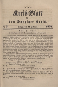 Kreis-Blatt für den Danziger Kreis. 1858, № 7 (13 Februar)