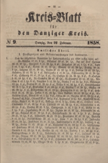 Kreis-Blatt für den Danziger Kreis. 1858, № 9 (27 Februar) + dod.