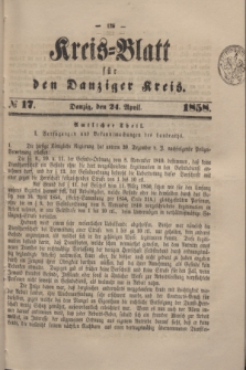 Kreis-Blatt für den Danziger Kreis. 1858, № 17 (24 April)
