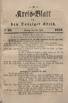 Kreis-Blatt für den Danziger Kreis. 1858, № 28 (10 Juli)
