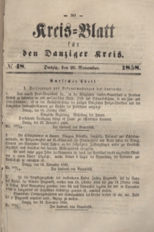Kreis-Blatt für den Danziger Kreis. 1858, № 48 (27 November) + dod.