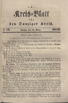 Kreis-Blatt für den Danziger Kreis. 1859, № 12 (19 März)