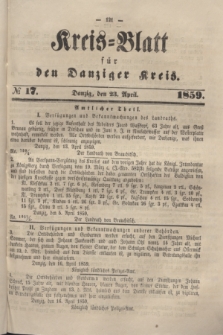 Kreis-Blatt für den Danziger Kreis. 1859, № 17 (23 April)