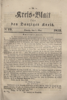 Kreis-Blatt für den Danziger Kreis. 1859, № 19 (7 Mai)