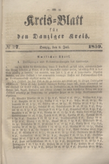 Kreis-Blatt für den Danziger Kreis. 1859, № 27 (2 Juli)