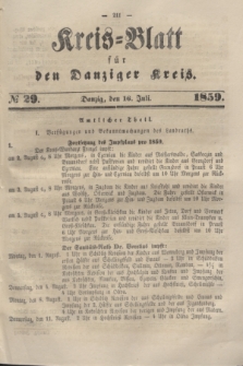 Kreis-Blatt für den Danziger Kreis. 1859, № 29 (16 Juli)