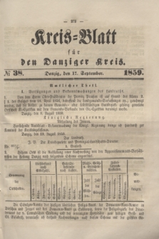Kreis-Blatt für den Danziger Kreis. 1859, № 38 (17 September)