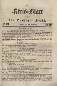 Kreis-Blatt für den Danziger Kreis. 1859, № 42 (15 Oktober)
