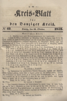 Kreis-Blatt für den Danziger Kreis. 1859, № 43 (22 Oktober)