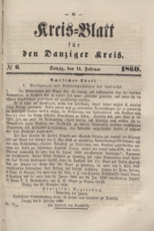 Kreis-Blatt für den Danziger Kreis. 1860, № 6 (11 Februar)