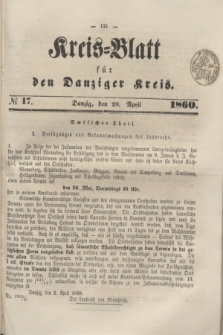 Kreis-Blatt für den Danziger Kreis. 1860, № 17 (28 April)