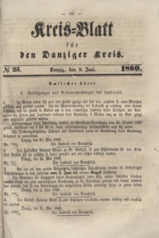 Kreis-Blatt für den Danziger Kreis. 1860, № 23 (9 Juni)