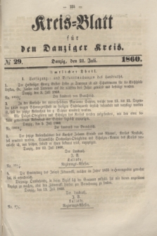 Kreis-Blatt für den Danziger Kreis. 1860, № 29 (21 Juli)