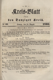 Kreis-Blatt für den Danziger Kreis. 1860, № 33 (18 August)