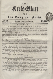 Kreis-Blatt für den Danziger Kreis. 1860, № 43 (27 Oktober)