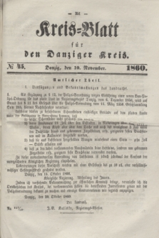 Kreis-Blatt für den Danziger Kreis. 1860, № 45 (10 November)