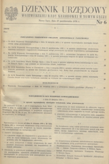 Dziennik Urzędowy Wojewódzkiej Rady Narodowej w Nowym Sączu. 1976, nr 6 (25 października)